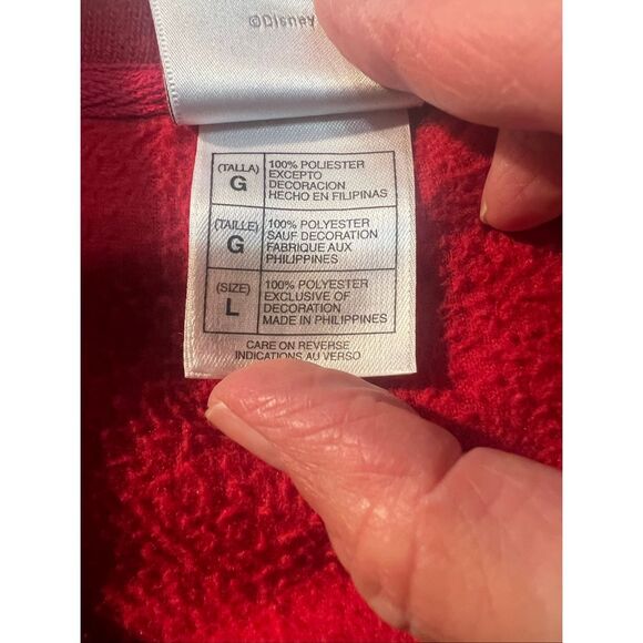 Disney Store Mickey Mouse Classic Character red fleece pullover sweatshirt Sz L - Picture 4 of 7